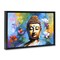 Stupell Industries Buddha with Bright Lotus Floater Framed Canvas Wall Art Design by Leon Devenice